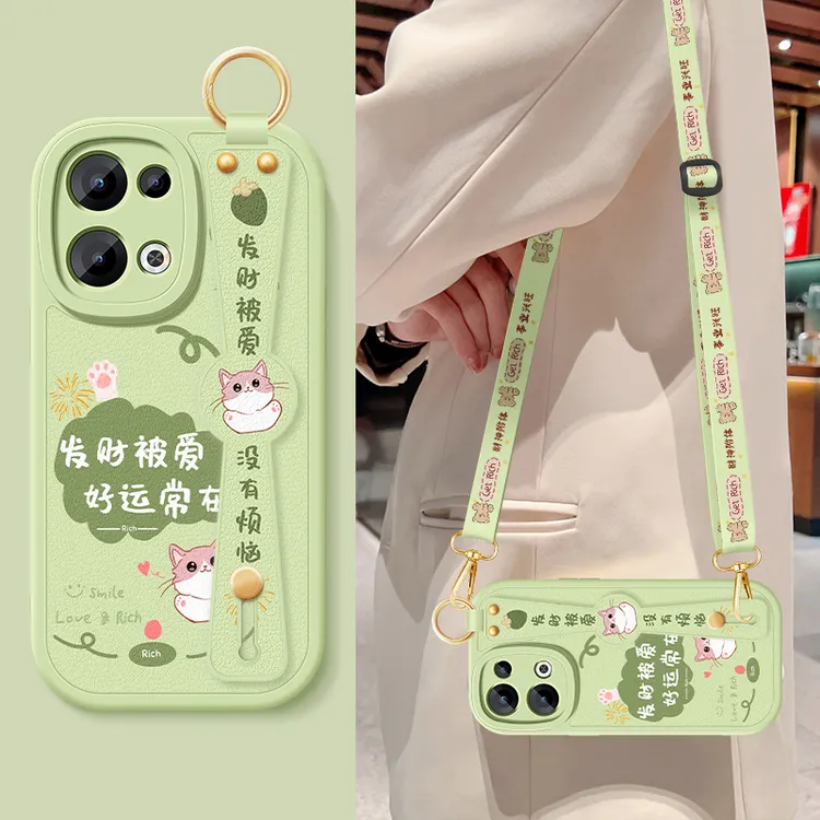 opporeno13pro手机壳新款reno13斜挎腕带全包防摔保护套硅胶软壳