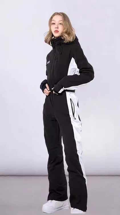 23年新款女士滑雪服套装冬季户外修身显瘦防风防水连体雪服