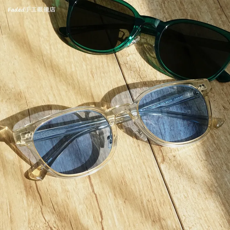 OP日本限量款 余文乐同款墨镜男女复古潮流手工配近视太阳眼镜框