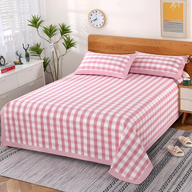 馨丽舒老粗布全棉双人三件套（厚布）凉席防滑透气床盖亲肤加大单人