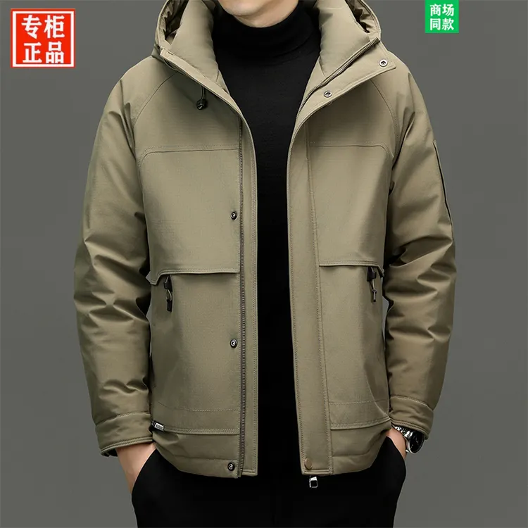 【高档派克风】2024冬装新款男士羽绒服中青年户外休闲防寒保暖外套