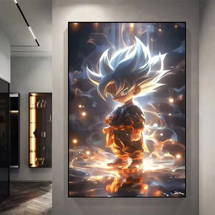 潮牌七龙珠装饰画日本动漫卡通超级赛亚人摩登男生卧室客厅挂画