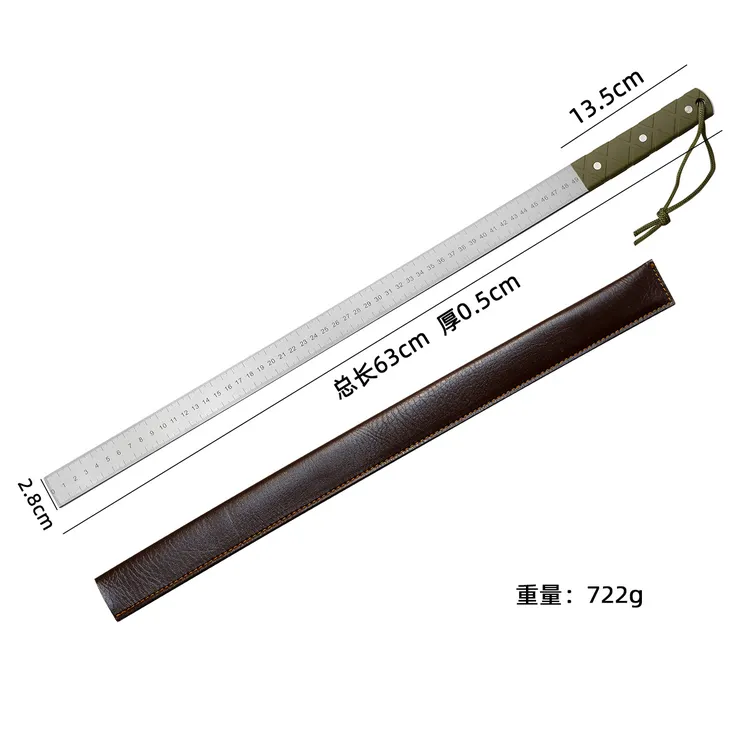 纳多美锻打5MM厚淬火钢戒尺防卫尺棍尺把玩车载防身工具加厚尺子商品图