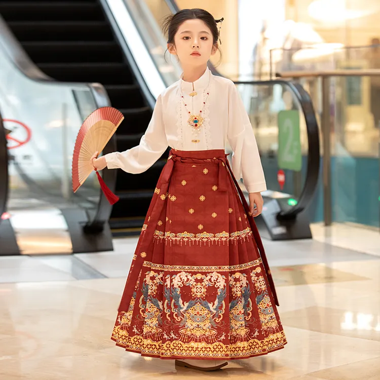 马面裙女童春秋季儿童汉服2024新款古风套装春款小女孩中国风古装