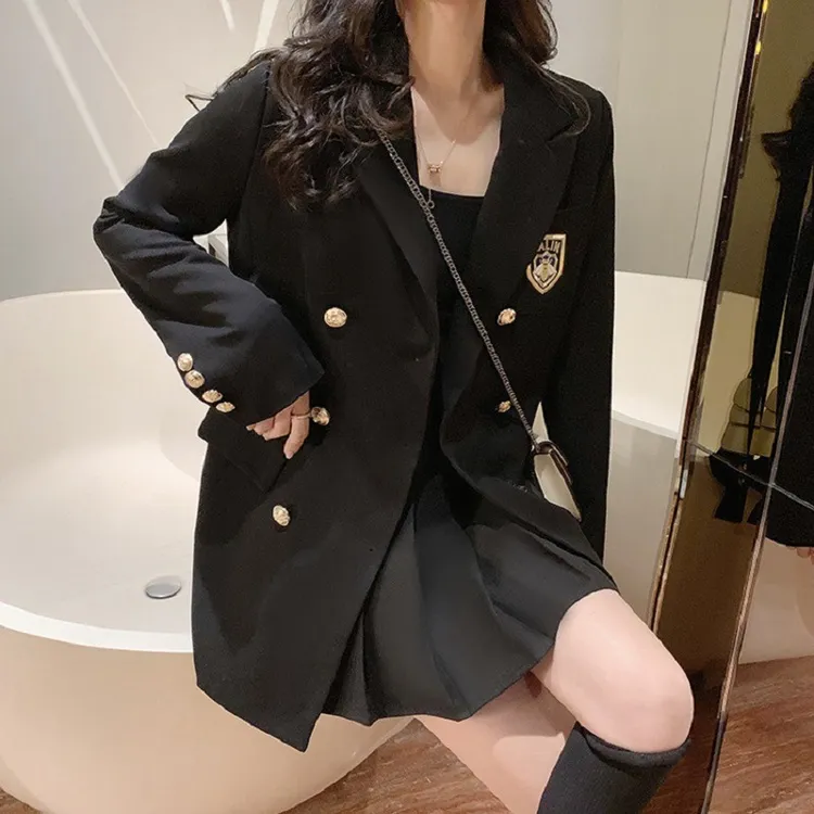 小西装外套秋夏2025新款韩版修身垫肩小个子黑色小西服休闲上衣潮