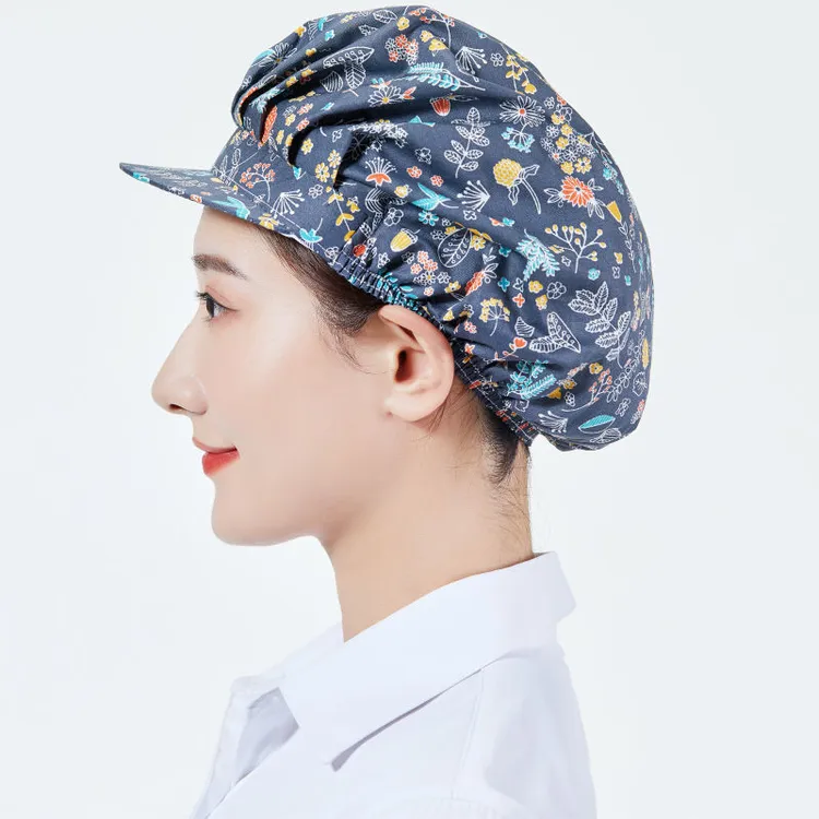 厨房帽子工作帽子女防尘帽防油烟做饭防掉发透气厨师帽子