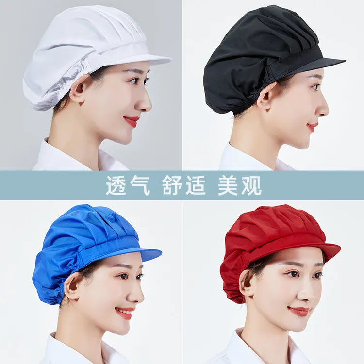 工作帽子餐饮透气网帽女防尘车间厨房防油烟厨师帽工厂食品帽