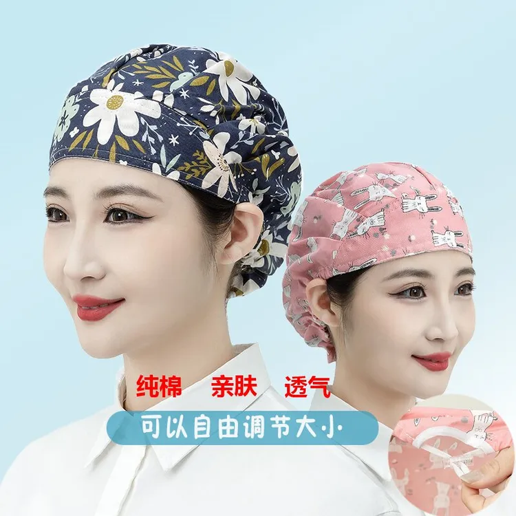 工作帽子纯棉工厂餐饮防尘帽女透气防油烟防掉头发帽子干活包头帽