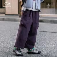 BANDOCIN/半度闲复古工装休闲直筒裤女童秋季宽松时尚百搭九分裤