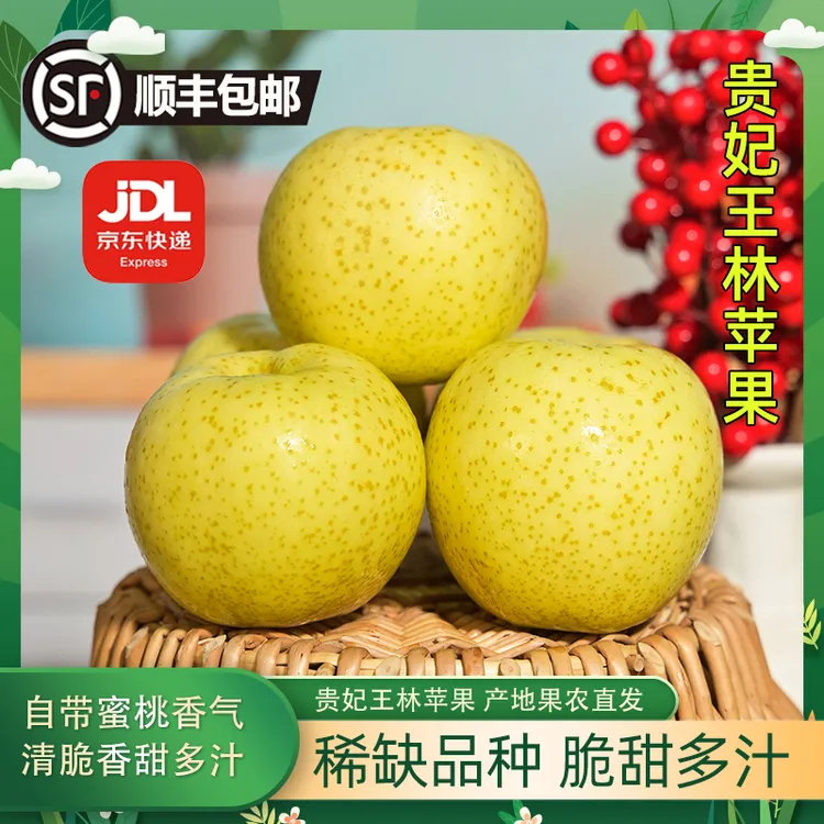 【京东、顺丰包邮】贵妃黄王林苹果雀斑苹果绿色食品3.8-4.5斤