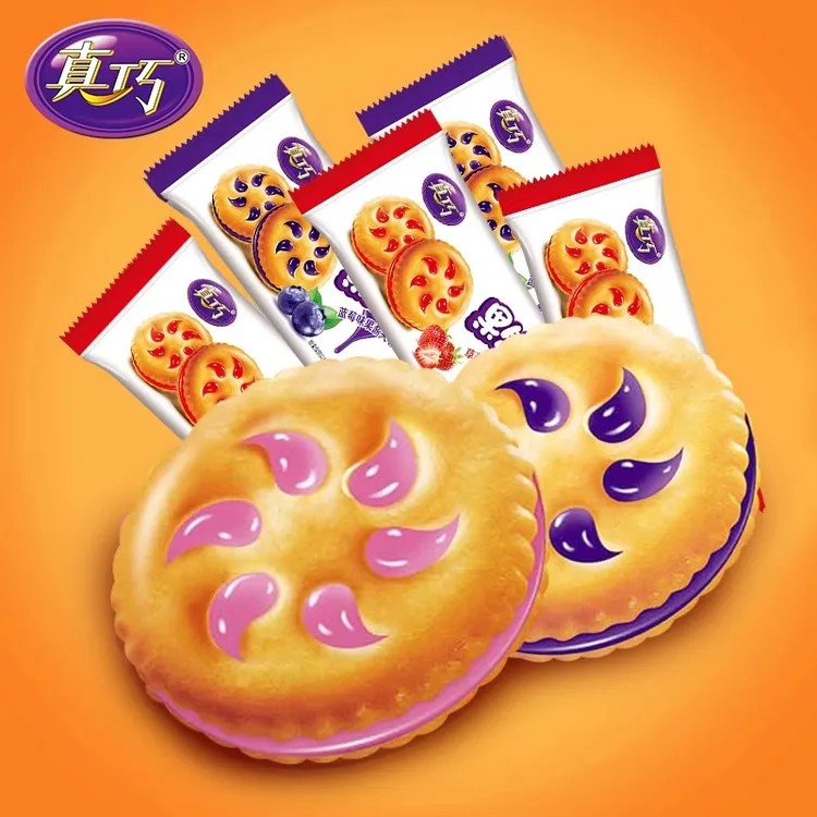 真巧500g果然美味果酱夹心饼干饼干小包装早餐零食散装多口味