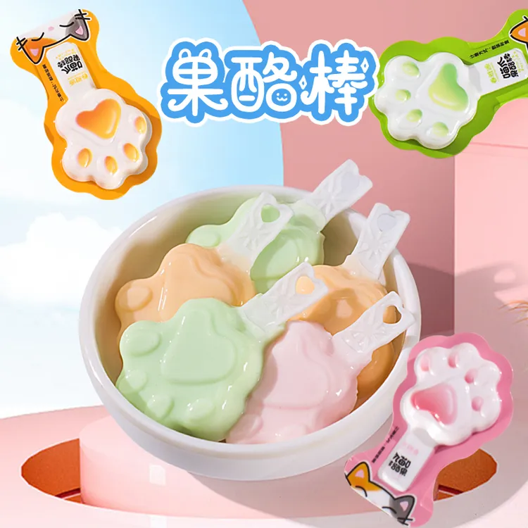 猫爪果酪棒白桃味芒果味青提味混合口味果冻儿童休闲零食独立包装
