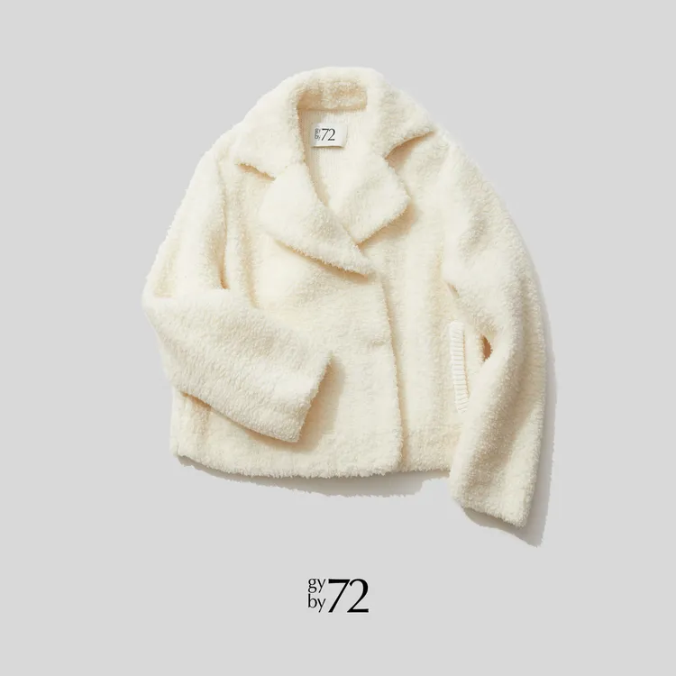 gy by 72/【小温暖系列】意大利进口面料秋冬翻领时尚针织毛外套
