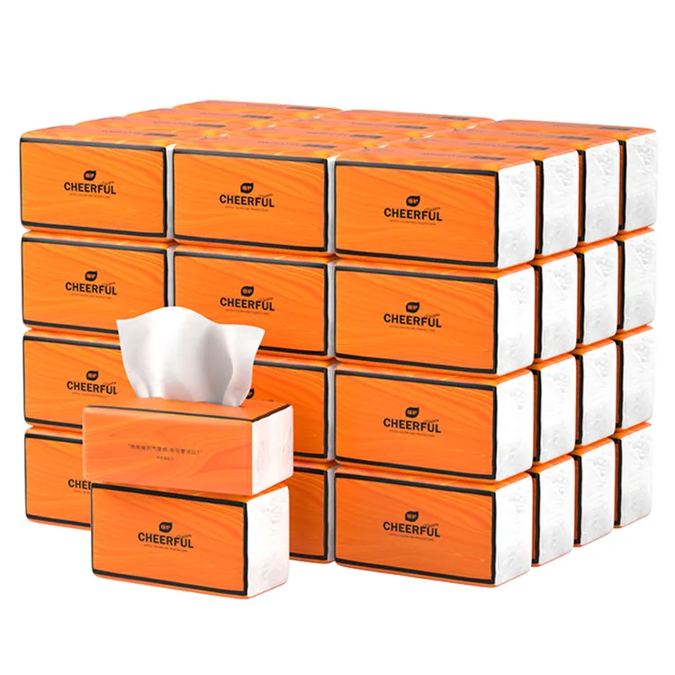 植护植护家庭装气垫纸巾悦色橙抽纸家用整箱餐巾纸面巾纸大包实惠