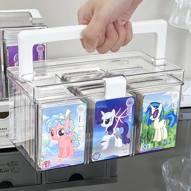 卡片收纳盒分格卡位盒卡套卡膜小马宝莉小卡带盖亚克力存放收纳盒