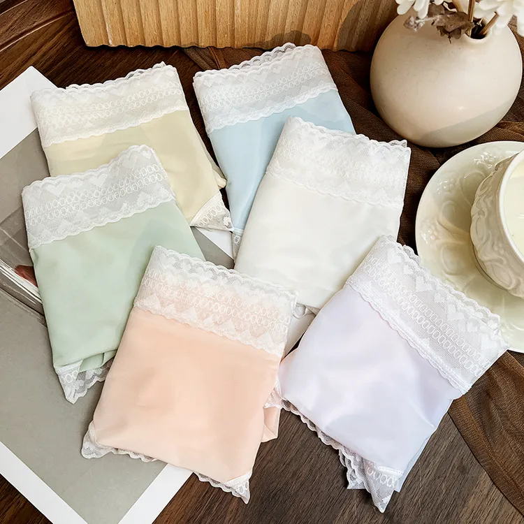 超薄冰丝无痕防走光舒适蚕丝裸感蕾丝性感防夹臀内裤女透气薄款商品图