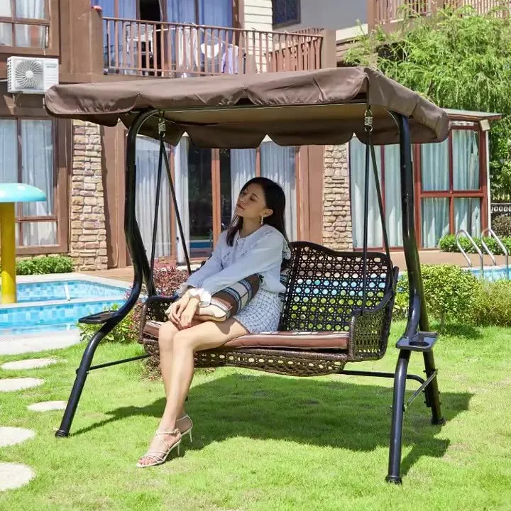 户外庭院防水防晒家用多人秋千室外花园摇椅别墅小院网红双人秋千