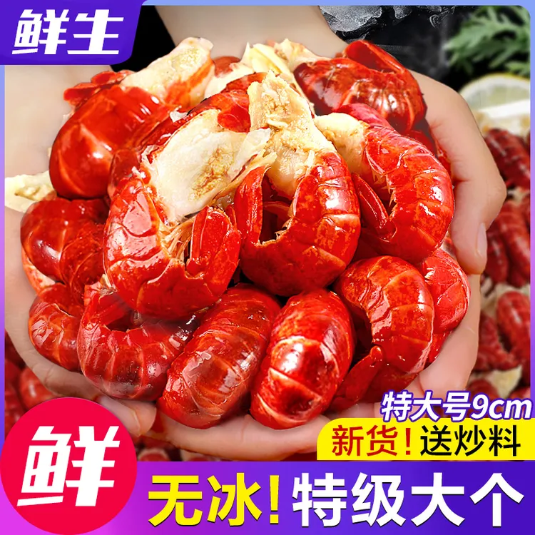 特大龙虾尾冷冻鲜活小龙虾无冰衣龙虾尾特级大号鲜冻批发生鲜整箱