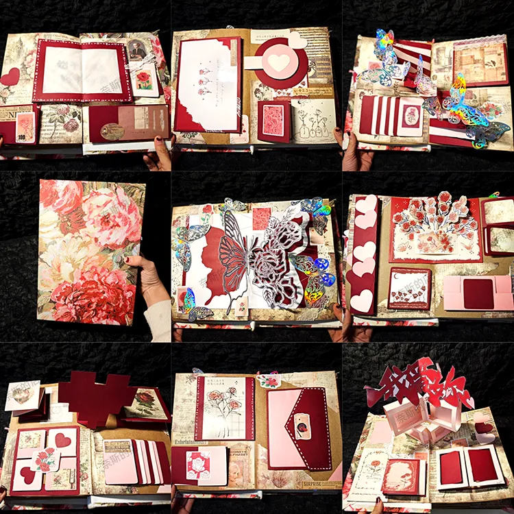复古立体书全套材料包diy手工情侣周年恋爱书半成品相册纪念册3d