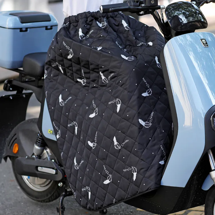 骑车挡风被冬季保暖摩托电动车挡风裙子挡腿护膝半身裙加厚防风衣