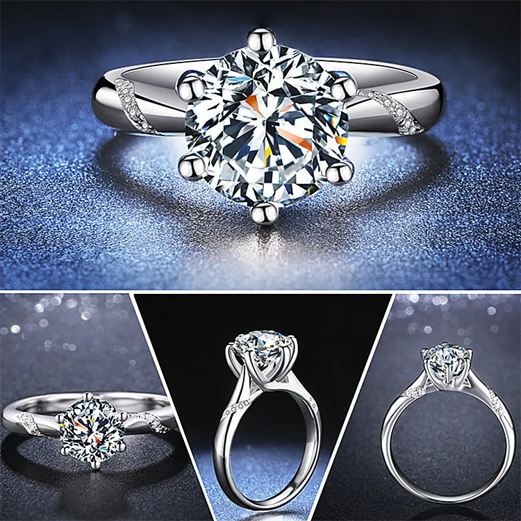 铜合金亚克力戒指 莫桑指纯银戒指，戴那个手指会不一样的感觉。