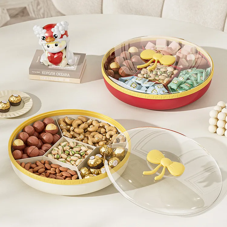 高颜值过年糖果盘 结婚零食点心干果盘 客厅家用多层瓜子坚果盒