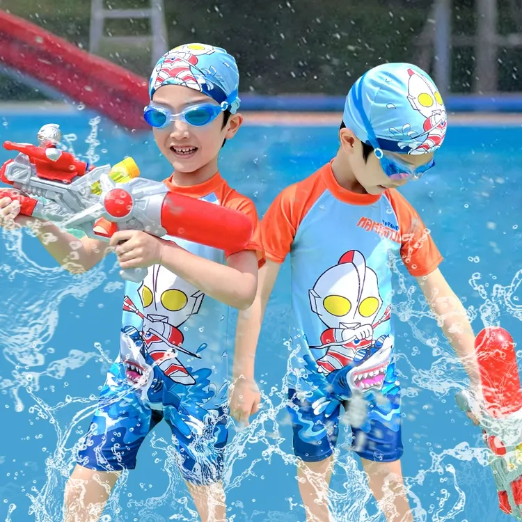 男童泳衣儿童奥特曼三件套游泳衣裤宝宝2025新款洋气小男孩夏季
