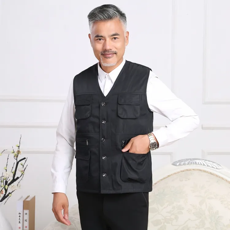 冬季秋冬保暖爸爸装男士羊毛马甲皮毛一体背心中老年羊皮羊皮马甲