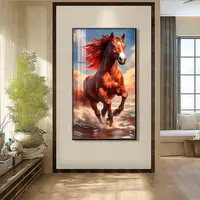 【进口棉布】爱阁十字绣一马当先新中式客厅大幅风景装饰画手工线绣