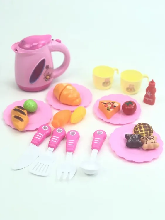 畅乐小鸭电动声光厨房过家家玩具套装煮饭做饭炒菜仿真厨具男女孩