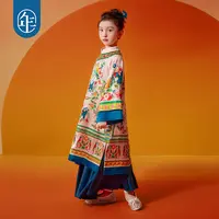 【花锦千色】女童旗袍套装中国风儿童改良旗袍唐装女孩古装礼服G