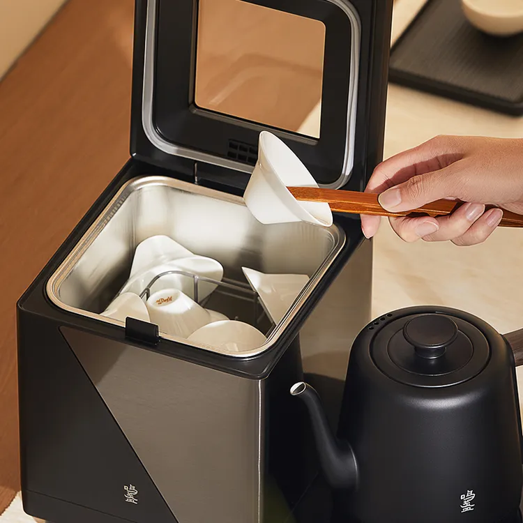 金羽茶具丨鸣盏智能洗杯上水烘干恒温嵌入一体机家用烧水工作