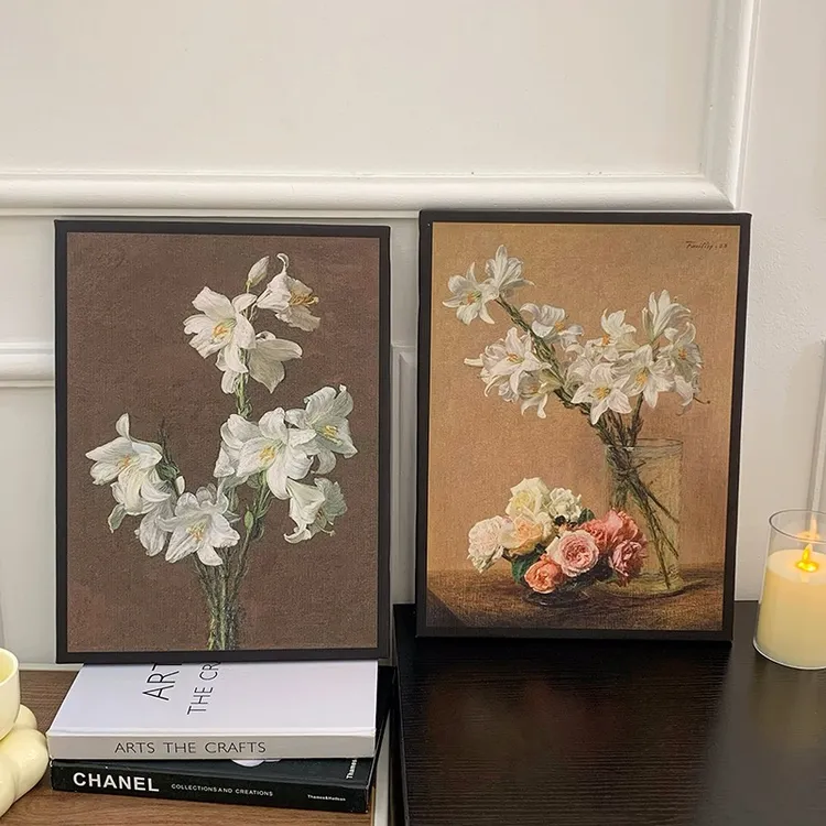 拉图尔玄关油画静物花卉欧式尺寸装饰画电视柜摆件卧室床头挂画