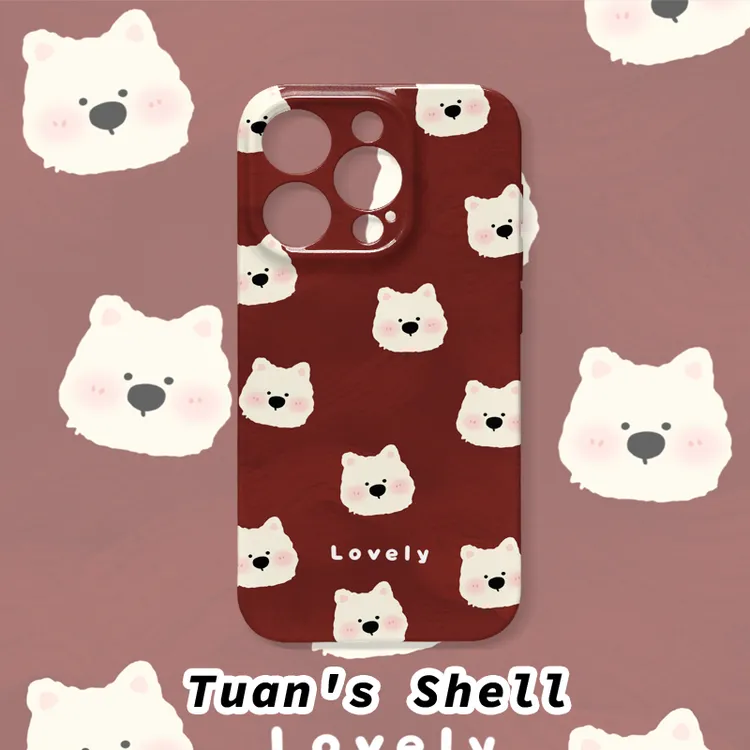 复古红小狗菲林软壳适用苹果/华为/VIVO/OPPO荣耀小米卡通手机壳