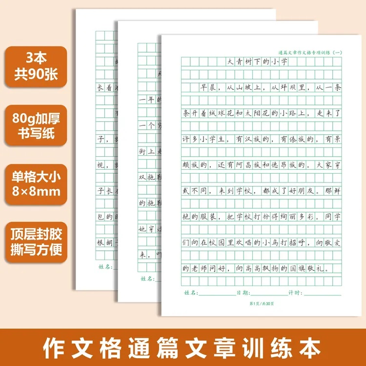 作文格横线格练字本小学语文课文硬笔练字帖
