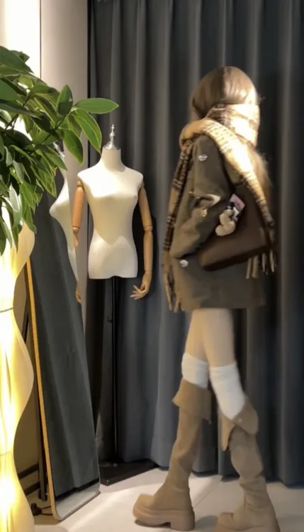 高级感宽松廓形人字毛呢手工钉珠西装外套女高腰百褶短裙两件套秋