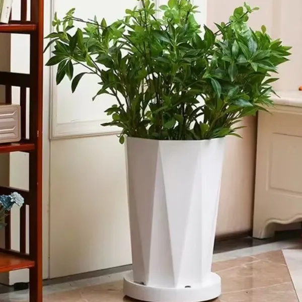 时尚花盆优质积水可选简约加厚耐磨环保美观耐用立体发财树大花盆