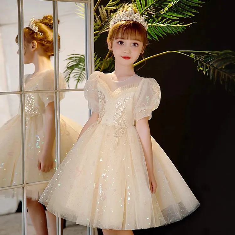 女童公主裙连衣裙夏季生日礼服潮款走秀女童裙子6-12岁潮款高级感