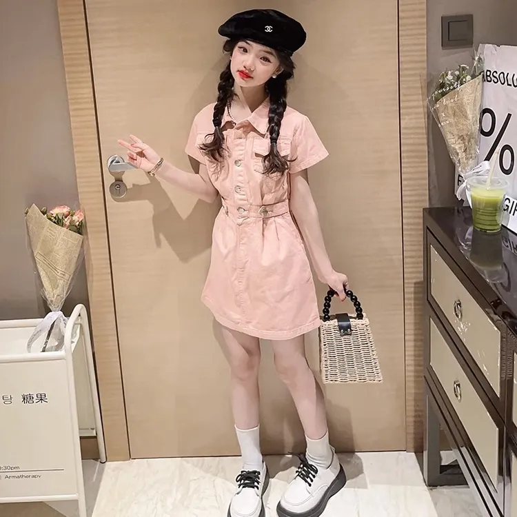女童夏季连衣裙2025新款儿童夏装牛仔裙女大童夏天洋气时髦裙子潮