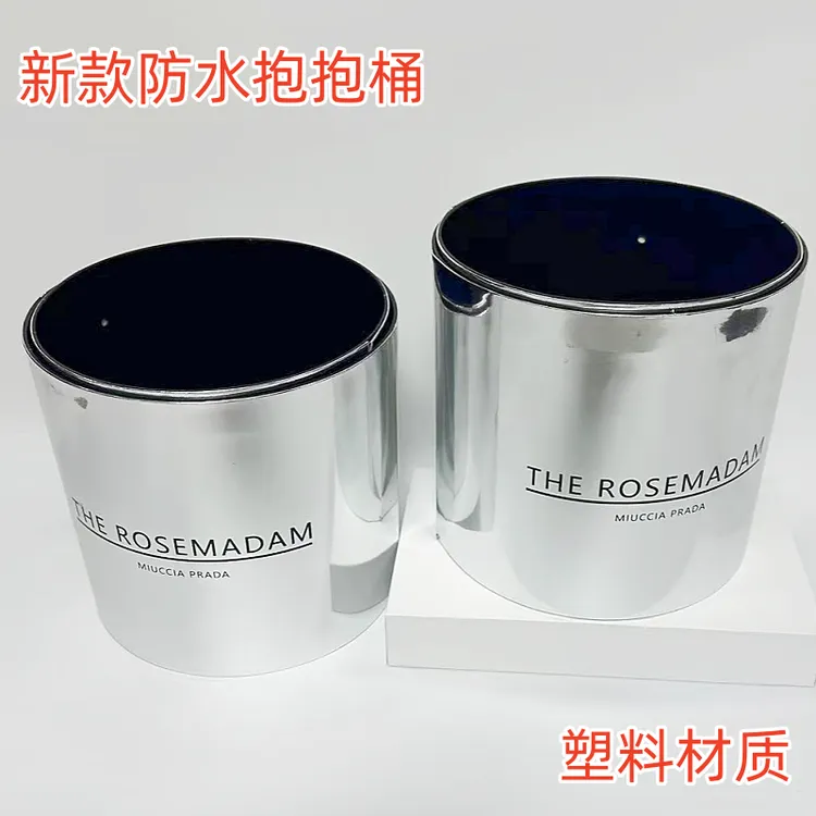 新款防水七夕礼物鲜花抱抱桶花桶花盒圆形手提花束礼盒插花包装盒