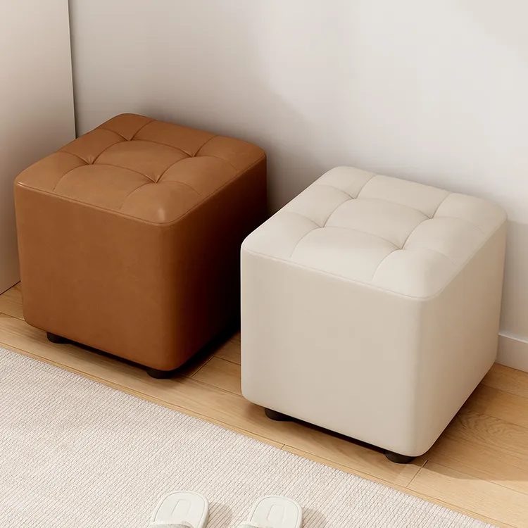小凳子家用矮凳高级感客厅茶几凳软包坐墩实木板凳结实耐用换鞋凳
