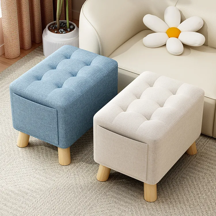家用小凳子客厅坐墩结实耐用沙发脚凳创意矮凳门口换鞋凳布艺板凳