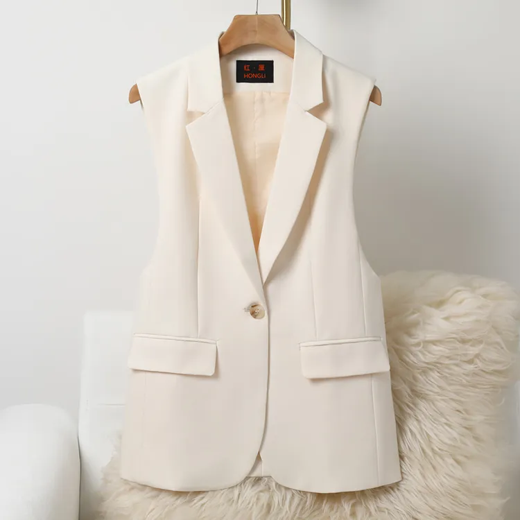 西装马甲女2025春秋新款韩版潮流时尚背心外穿一粒扣马夹西服外套