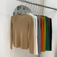 秋冬精纺长袖羊毛衫无缝款女士半高领打底针织衫气质修身显瘦百搭