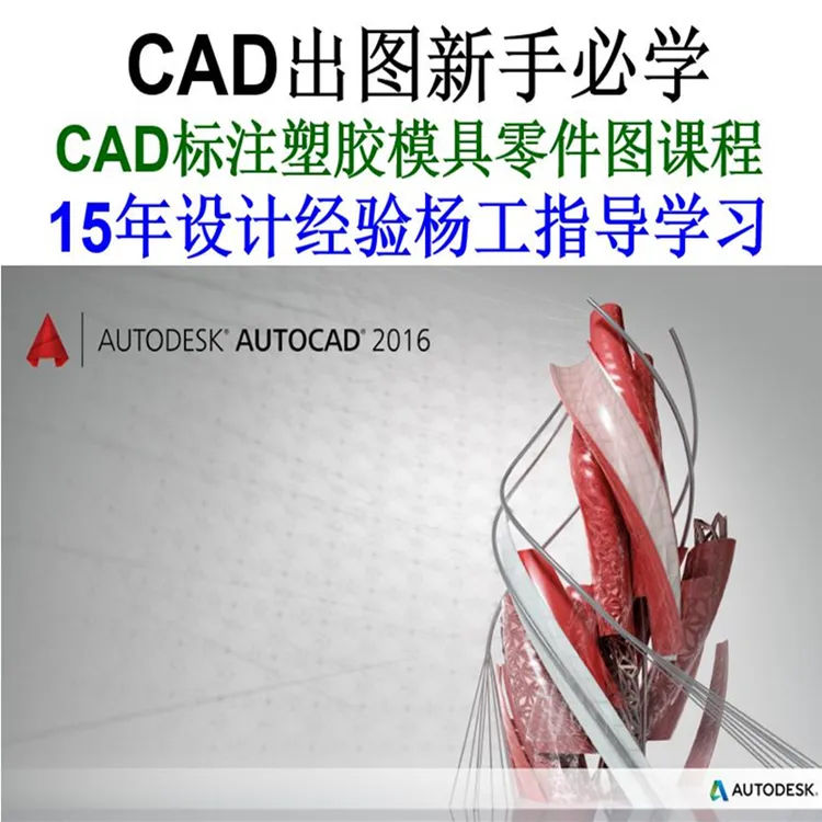 CAD标注塑胶模具零件图视频教程 模具设计新手必学课程