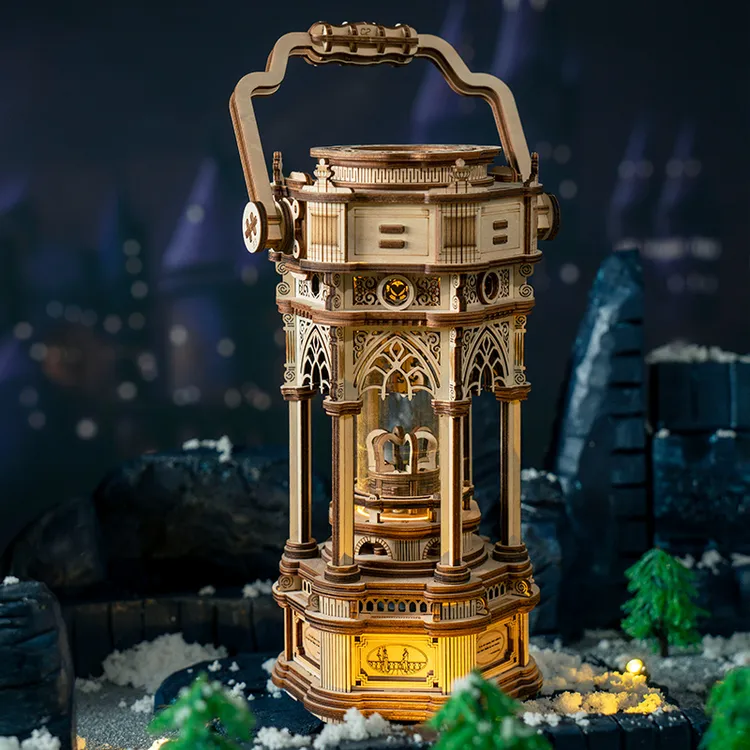 若客维多利亚提灯八音盒  diy手工拼装模型玩具创意摆件生日礼物