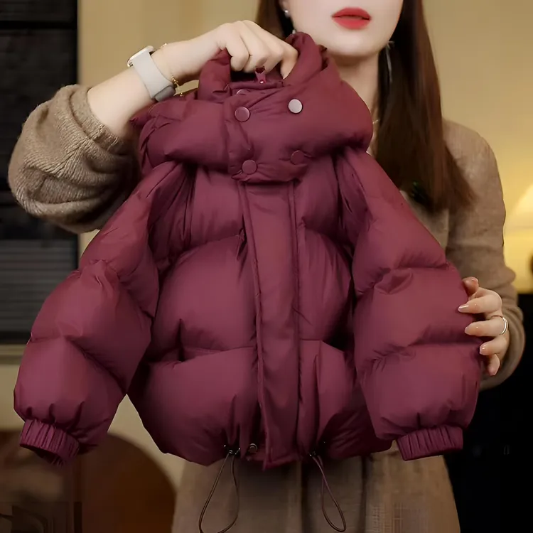 韩国童装儿童羽绒服连帽面包服童男女童短外套宝宝加厚白鸭绒冬装