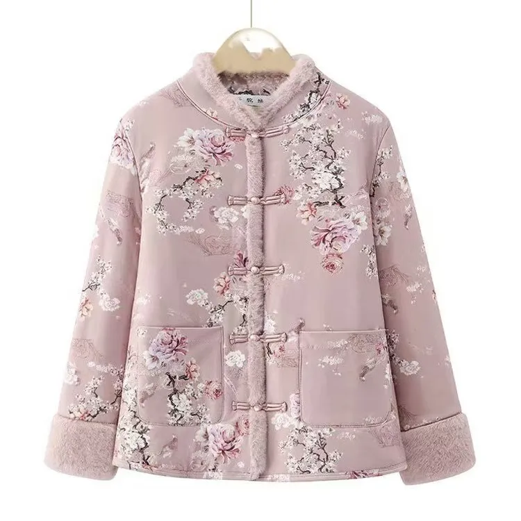 【加绒加厚】保暖锁温洋气爆款棉服妈妈装盘扣复古国风棉袄