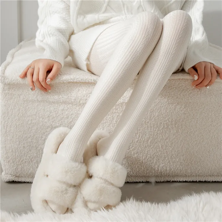 白色连裤袜秋冬季羊绒保暖灰色打底裤女款袜子美拉德棕咖色打底袜