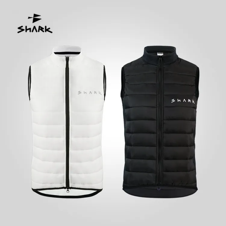 SHARK鲨鱼冬季棉马甲运动户外防风保暖男女自行车公路车双拉链